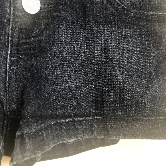 Tilly's RSQ Newport High Rise Denim Jean Button Up Blue Dark Wash Shorts - Picture 2 of 7